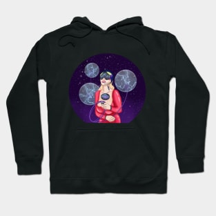 Cyber Girl. Starry night Hoodie